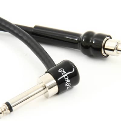 George Ls GL225Gtr10A Straight to Right Angle Guitar Cable - 10 foot Black