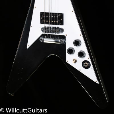Gibson Custom Shop Kirk Hammett 1979 Flying V Ebony Murphy Lab Replica Aged Chrome Ebony (167) image 1