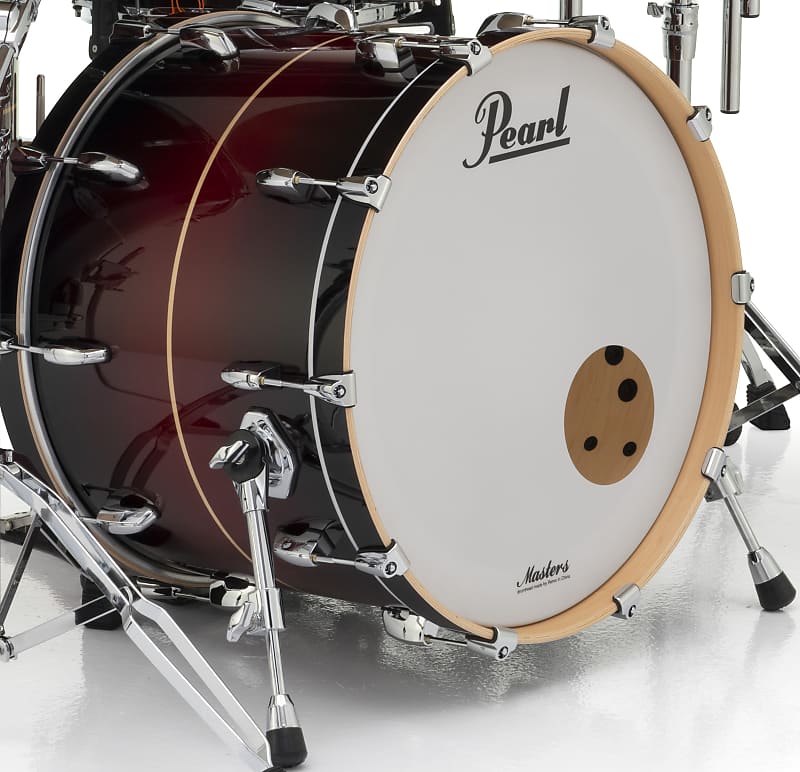 Immagine Pearl Masters Maple Complete Natural Banded Redburst 22x16" Bass Kick Drum Virgin/No Mount NEW Authorized Dealer - 1