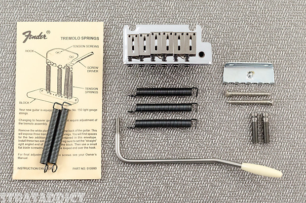 Genuine Fender 2017 Jeff Beck Stratocaster Strat Tremolo Bridge with Arm and Hardware Extra Springs