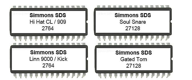 Simmons EPROM rom sound chips bundle image 1