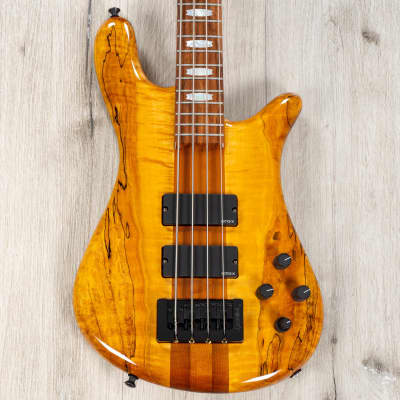 Spector USA NS-2 Bass, Roasted Maple Fretboard, Curly Maple Top over Swamp Ash, Trans Amber for sale