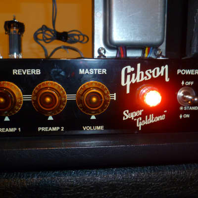 Gibson Super Goldtone GA-30RVH Amplifier Head and Original 5 way Foot Controller image 11