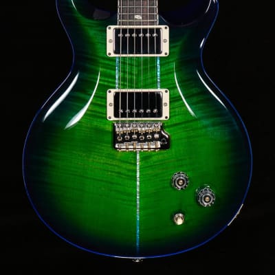 PRS Santana Retro Emerald Burst Blue Binding Custom Color - 0335164-8.39 lbs image 3