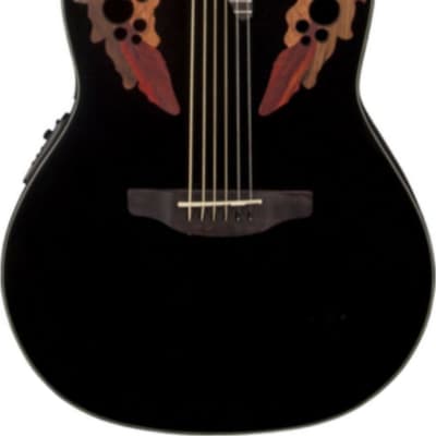 Ovation CE44-5 Celebrity Elite Mid-Depth Acoustic-Electric Guitar, Black image 1