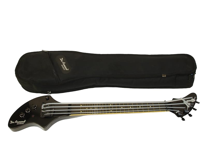 DeArmond Ashbory 4-String Bass Guitar, Black w/ Bag | Reverb