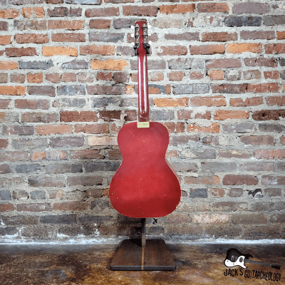 Chord Parlor Acoustic Guitar w/ Goldfoil Pickup & Rubber Bridge (1960s, Cherryburst) image 25