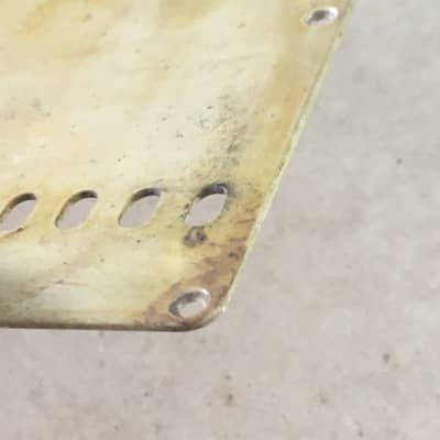 Vintage Fender Electric Guitar Strat Back Plate Tremolo Cover Heavy Aged Relic image 6