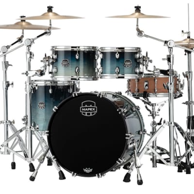 Mapex Saturn Rock 4 Piece Shell Pack Without Snare Teal Blue Fade (SR529XURJ) image 2