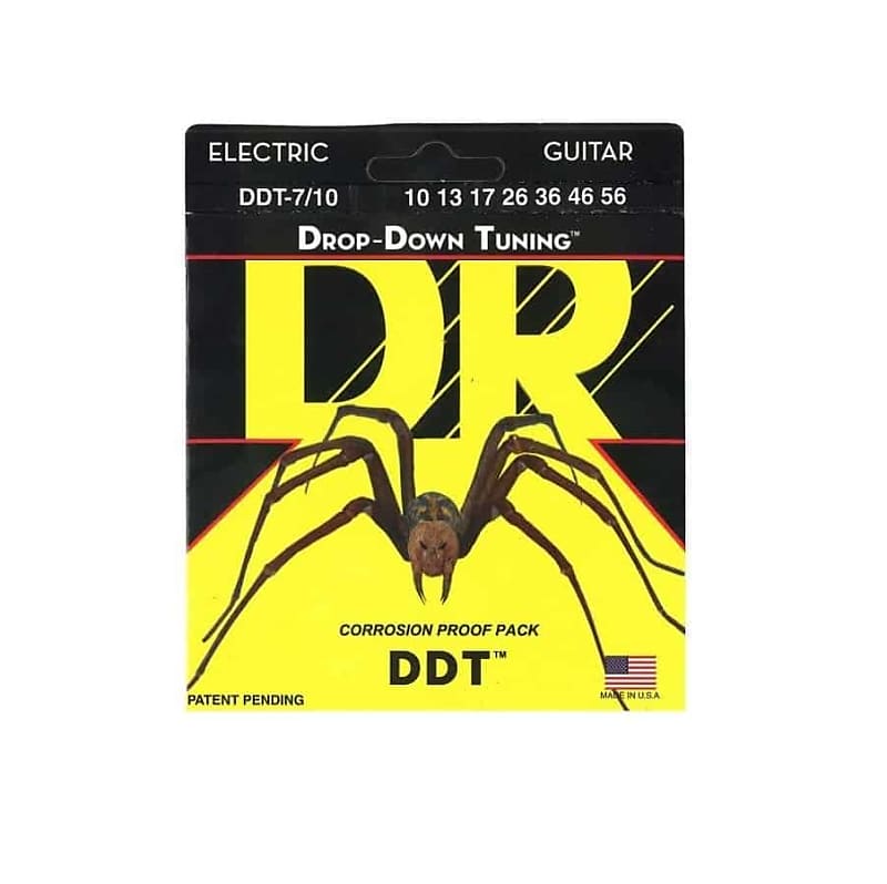 DR Strings Drop Down Tuning 7-String Electric Guitar Strings, Medium, 10-56 image 1
