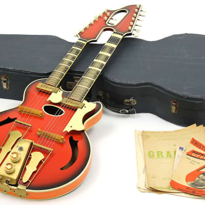 Supertron Double Neck Guitar Mando 1961 Redburst image 7