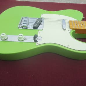 Blue Frog Made in the USA Single CutawayCustom Guitar 2015 Tequila Lime Nitro image 2