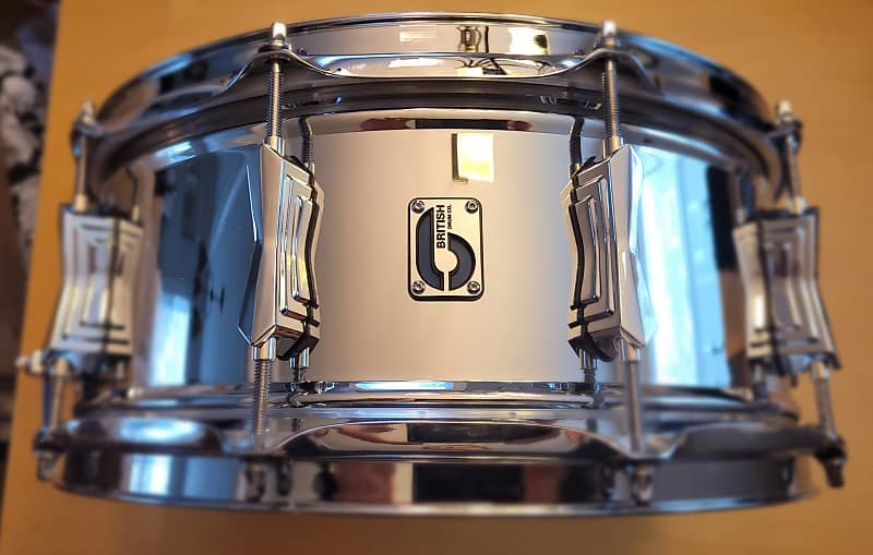 British Drum Company Bluebird 14x6" 10Lug Brass Snare Drum Reverb