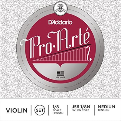D'Addario Pro-Arte Violin String Set, 1/8 Scale, Medium Tension image 1