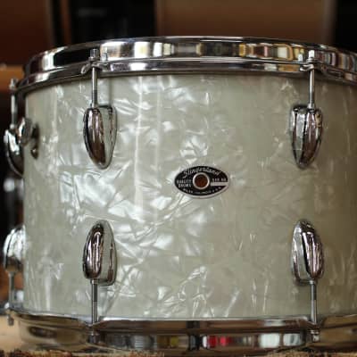 1970's Slingerland 'New Rock Outfit' in White Marine Pearl 14x22 16x16 9x13 8x12 image 7