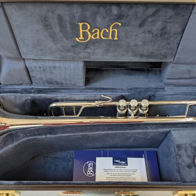 New Bach 180S-43 Silver Plated Professional Bb Trumpet; with Case, Mouthpiece image 2