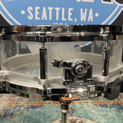 Chad Smith's Pearl 14x5" Custom Red Hot Chili Peppers Logo, 2011 World Tour Snare Drum. Clear Acrylic image 8