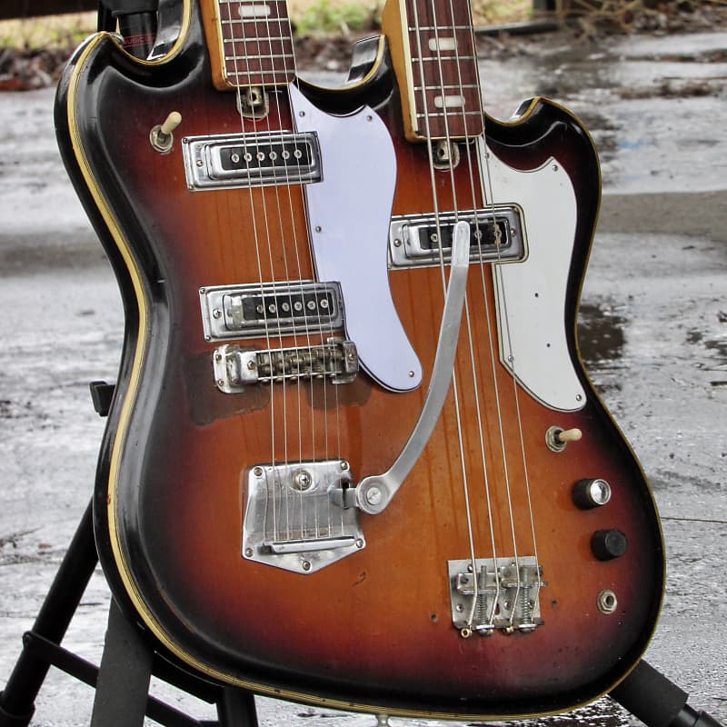 Ultra Rare~ 1967 Teisco Telestar Double Neck Guitar & Bass