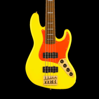 Fender Artist Series MonoNeon Jazz Bass V Maple Fingerboard Neon Yellow With Bag image 1