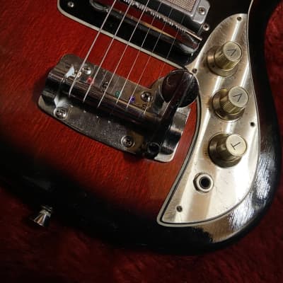 c.1965- Pleasant/Inter Mark MIJ Vintage Guitar Offset Body “Red Burst” image 6