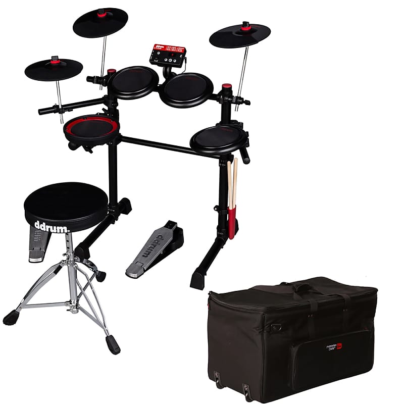 Ddrum EFlex Complete 5Pad Electronic Drum Kit Mesh Heads w/ Reverb