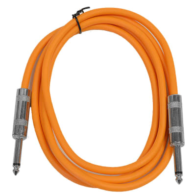SEISMIC AUDIO - Orange 1/4" TS 6' Patch Cable - Effects - Guitar - Instrument image 1