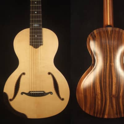Bruce Wei Thin Body Solid Acacia, Spruce ArchBack Parlor Guitar, MOP Inlay PG-4295 for sale