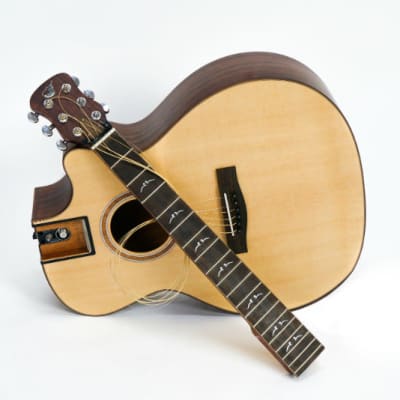 Solid Sitka / African Mahogany GA Cutaway Travel Guitar- FF412C (B-Stock) image 5