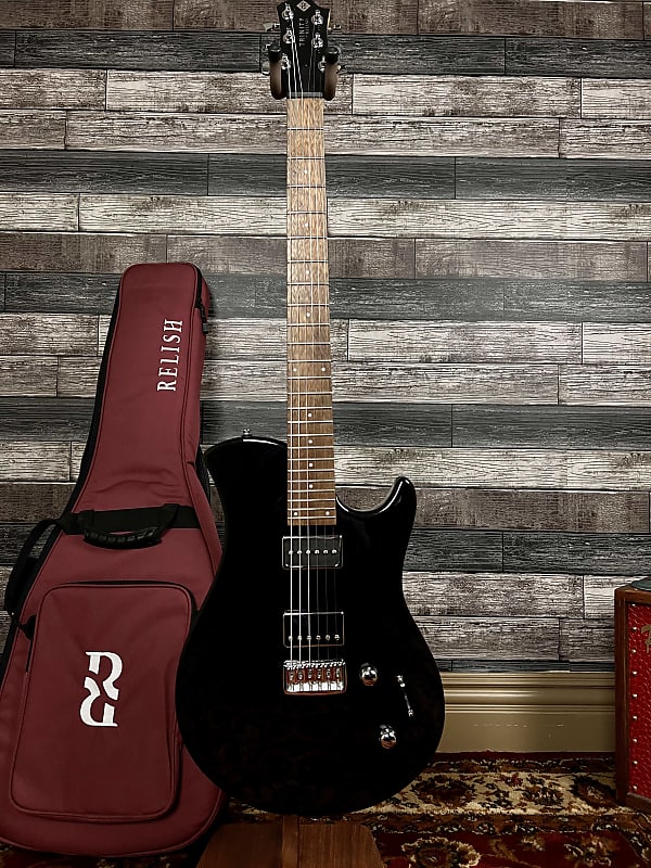 ギター Relish Guitars P-90 Swapping System Relish Trinity Metallic Black (Pickup Swapping) w/extra P90