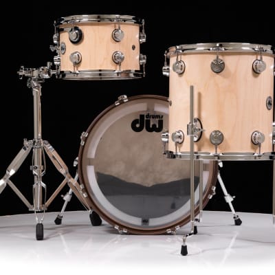 DW Collector's 3pc Maple Kit - Natural Satin Oil w/ Saddle Leather Hoops image 5