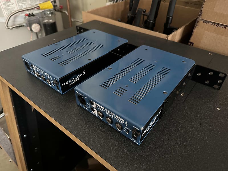 two radial headload prodigy load boxes, rackmounted | Reverb
