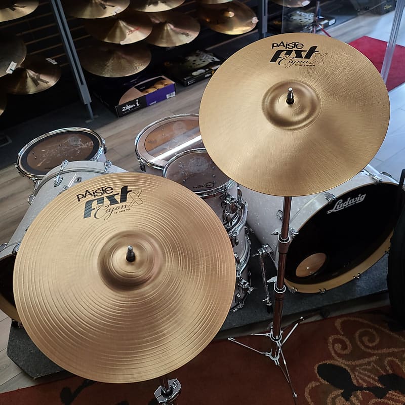 Used Paiste 12" PSTX Cajon Hi Hat Cymbals 541g Top, 1096g Reverb