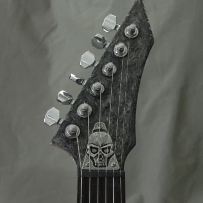 Steampunk Skull B.C. Rich junior V Guitar hand sculpted top handmade skull hardware flying v image 8
