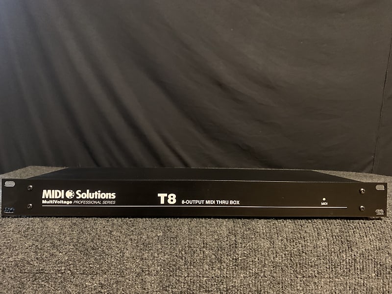 MIDI Solutions MultiVoltage T8 1in 8out MIDI Through Box Reverb