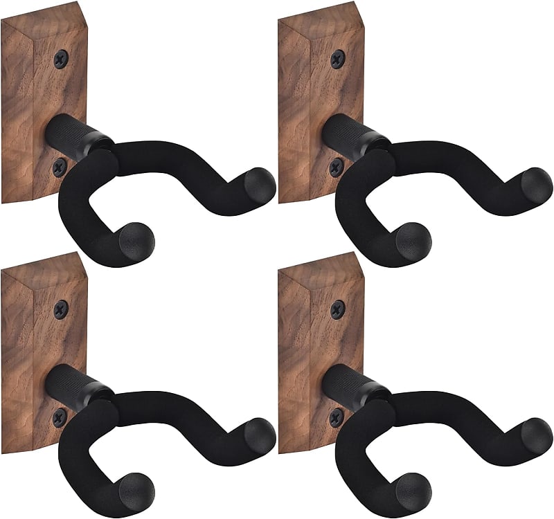 Guitar Wall Mount 4 Pack, Guitar Wall Hangers with Adjustable Reverb