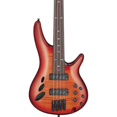 Mint Ibanez SRD900F SR Bass Workshop Fretless Bass, Brown Topaz Burst Low Gloss image 4