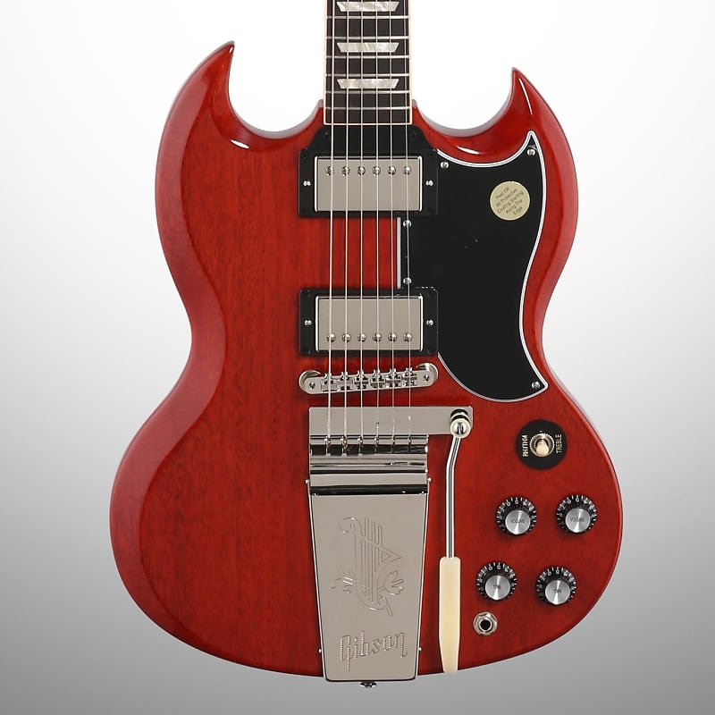 Gibson SG Standard 61 Maestro Vibrola Electric Guitar (with Case), Vintage Cherry image 1
