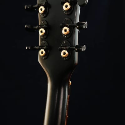 Boutique handmade Honfleur semi-hollow guitar with lacquered eggshell inlays image 16
