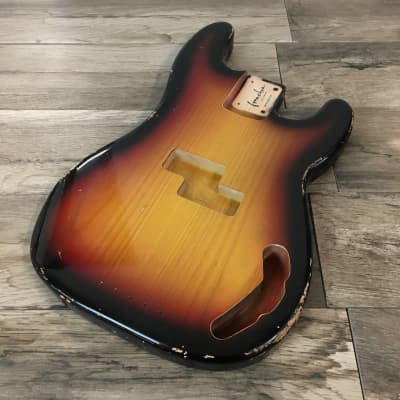 FRANCHIN Jupiter bass guitar body Relic Aged 3-Color Sunburst 100% Nitro Lacquer Alder P-Bass type Made in Italy - Stock piece #20790525 image 3