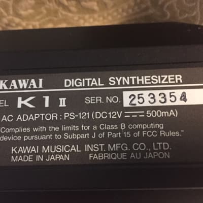 Kawai K1 II Vintage 1989 Digital Synthesizer with Manual and Expansion Card image 9