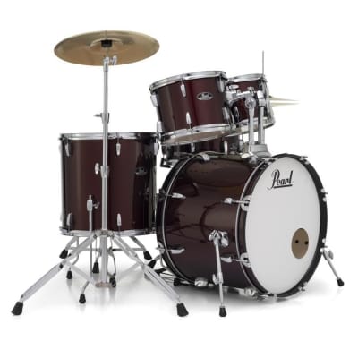 Pearl Roadshow 5pc Drum Set w/Hardware & Cymbals Wine Red RS525SC/C91 image 8