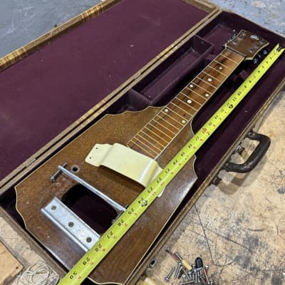 Vintage Lapsteel Lap Steel Project 6 String Guitar with Parts and Case for sale