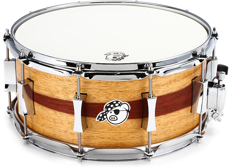 Pork Pie Percussion Maple-Ash Snare Drum - 6.5 x 14-inch - Padauk Sap Veneer image 1