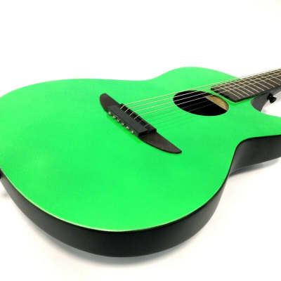 Haze HSDP836CGR 38" Neon Green Acoustic Guitar Round-Back Cutaway + Free Gig Bag image 5