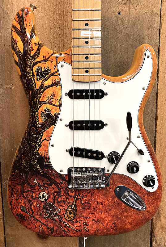 Fender Stratocaster 2015 David Lozeau Tree Of Life Reverb