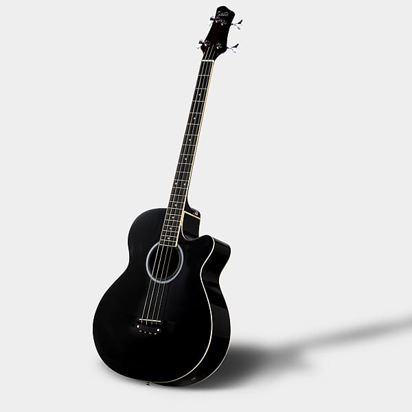 Glarry GMB101 4 string Electric Acoustic Bass Guitar w/ 4-Band Equalizer EQ-7545R Black image 1