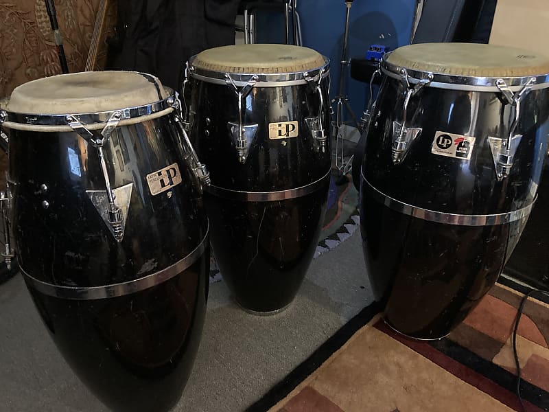 Latin Percussion Carlos "Patato" Valdez set of 3 Conga drums Reverb