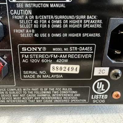 Sony STR-DA4ES Receiver HiFi Stereo 7.1 Channel Audiophile Phono Vintage Amp image 7