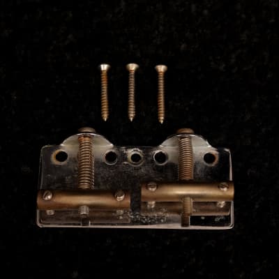 Precision Bass Bridge P-Bass 1951 / 1957 Chrome Plate Brass Saddles REPLICA - AGED - RELIC image 3