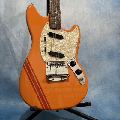 2021 Fender Japan Traditional II 60s Competition Mustang Capri Orange W/ Matching Headstock image 2